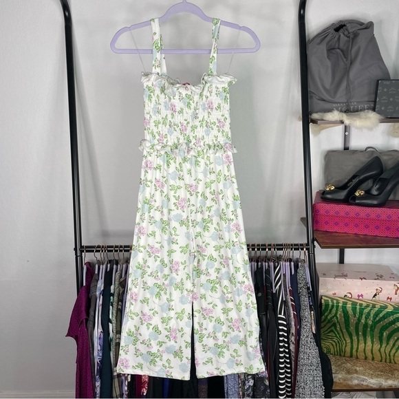 Laura Ashley Girls White Smocked Floral Romper - Picture 3 of 7